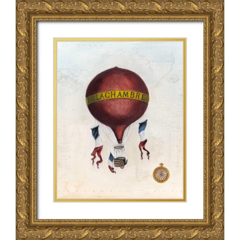 Vintage Hot Air Balloons III Gold Ornate Wood Framed Art Print with Double Matting by McCavitt, Naomi