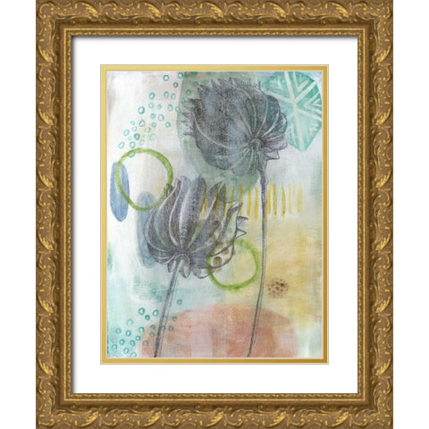 Seed Pod Composition IV Gold Ornate Wood Framed Art Print with Double Matting by McCavitt, Naomi