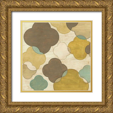 Quatrefoil Overlay II Gold Ornate Wood Framed Art Print with Double Matting by Vess, June Erica