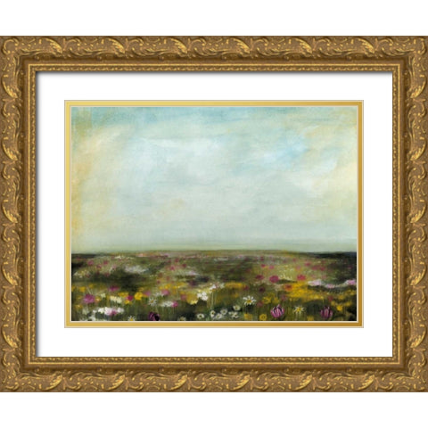 Floral Fields II Gold Ornate Wood Framed Art Print with Double Matting by McCavitt, Naomi