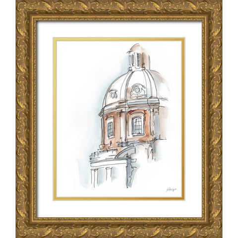 European Watercolor Sketches III Gold Ornate Wood Framed Art Print with Double Matting by Harper, Ethan