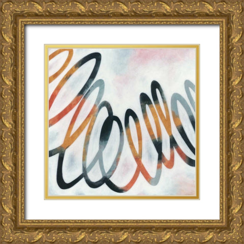 Squiggle I Gold Ornate Wood Framed Art Print with Double Matting by Meagher, Megan