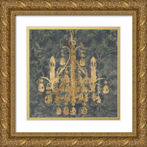 Gilt Chandelier I Gold Ornate Wood Framed Art Print with Double Matting by Goldberger, Jennifer