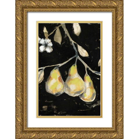 Fresh Pears I Gold Ornate Wood Framed Art Print with Double Matting by Goldberger, Jennifer