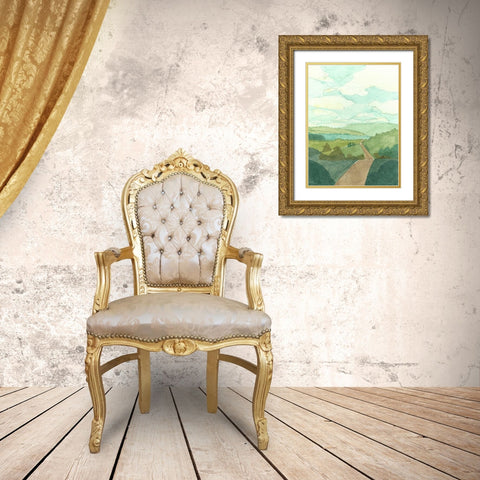 Countryside Collage I Gold Ornate Wood Framed Art Print with Double Matting by Meagher, Megan