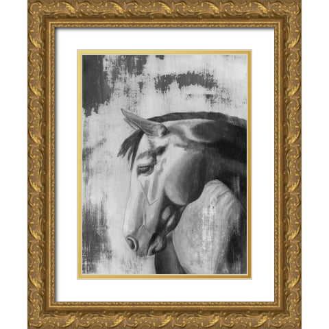 Dappled Grey I Gold Ornate Wood Framed Art Print with Double Matting by McCavitt, Naomi