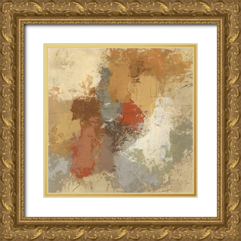 Saffron Fresco II Gold Ornate Wood Framed Art Print with Double Matting by Vess, June Erica