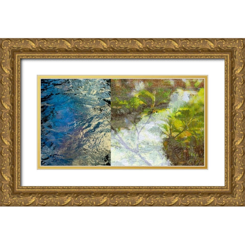River Mod Panel I Gold Ornate Wood Framed Art Print with Double Matting by Jasper, Sisa