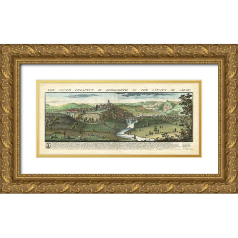 Bucks View - Bridgnorth Gold Ornate Wood Framed Art Print with Double Matting by Buck, Nathaniel