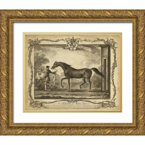 Distinguished Horses IV Gold Ornate Wood Framed Art Print with Double Matting by Unknown