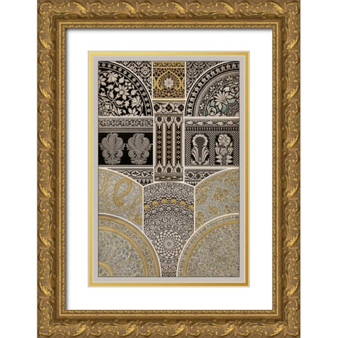 Ornament in Gold and Silver I Gold Ornate Wood Framed Art Print with Double Matting by Vision Studio