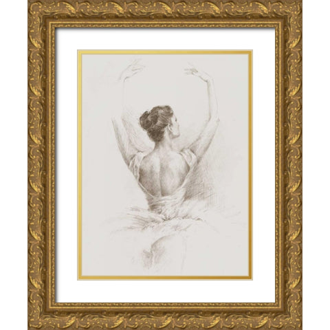 Dance Study I Gold Ornate Wood Framed Art Print with Double Matting by Harper, Ethan