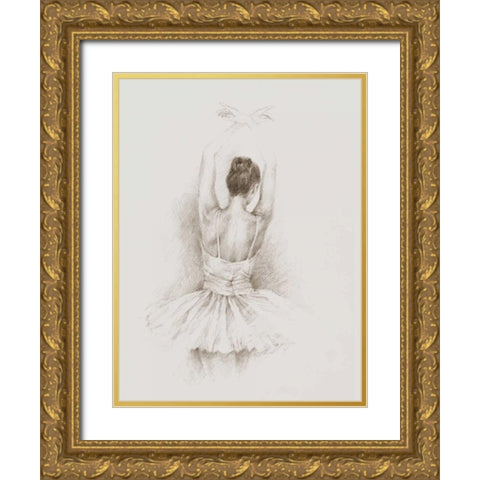 Dance Study II Gold Ornate Wood Framed Art Print with Double Matting by Harper, Ethan