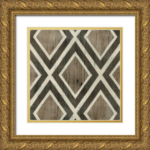 Driftwood Geometry II Gold Ornate Wood Framed Art Print with Double Matting by Vess, June Erica