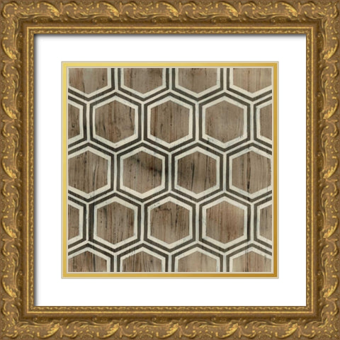 Driftwood Geometry IV Gold Ornate Wood Framed Art Print with Double Matting by Vess, June Erica