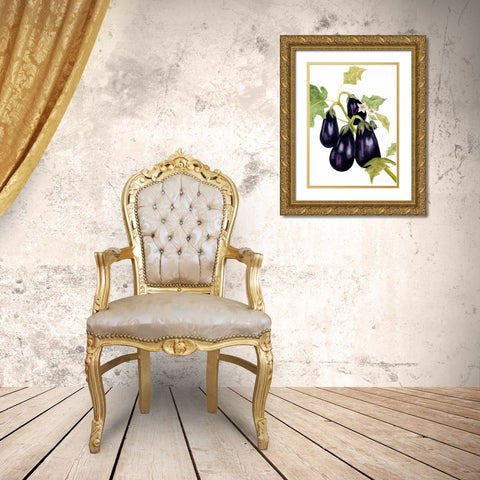 Watercolor Eggplant Gold Ornate Wood Framed Art Print with Double Matting by Willett, Michael