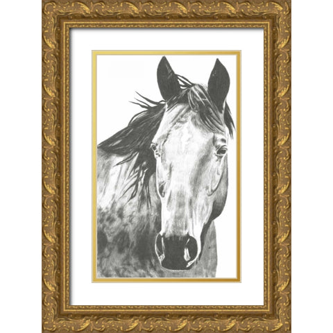 Wildlife Snapshot- Horse I Gold Ornate Wood Framed Art Print with Double Matting by McCavitt, Naomi