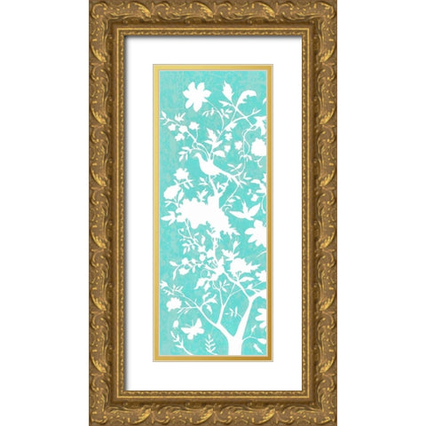 Graphic Chinoiserie I Gold Ornate Wood Framed Art Print with Double Matting by McCavitt, Naomi