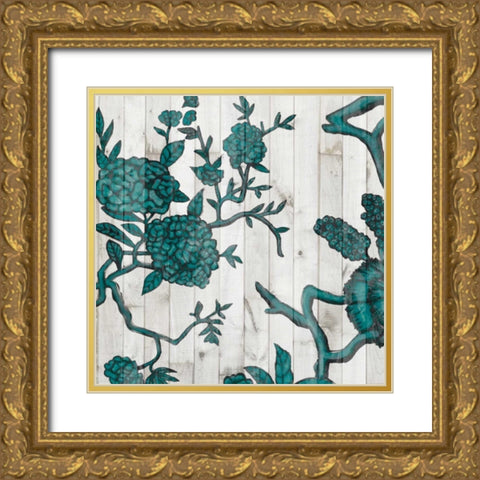 Terra Verde Chinoiserie II Gold Ornate Wood Framed Art Print with Double Matting by McCavitt, Naomi