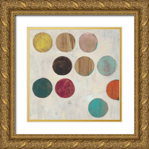 Dot Matrix IV Gold Ornate Wood Framed Art Print with Double Matting by Vess, June Erica