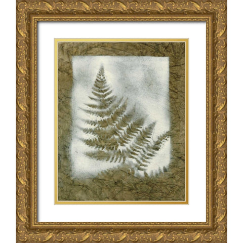 Shadows and Ferns II Gold Ornate Wood Framed Art Print with Double Matting by Stramel, Renee W.