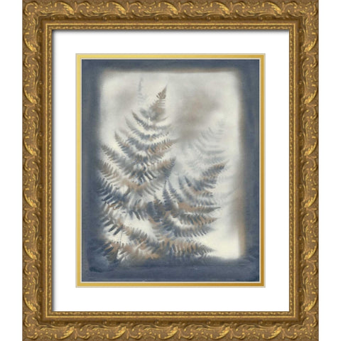 Shadows and Ferns VI Gold Ornate Wood Framed Art Print with Double Matting by Stramel, Renee W.