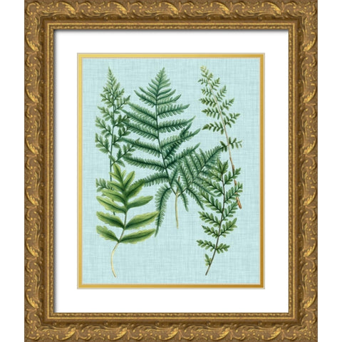 Spa Ferns I Gold Ornate Wood Framed Art Print with Double Matting by Weinmann