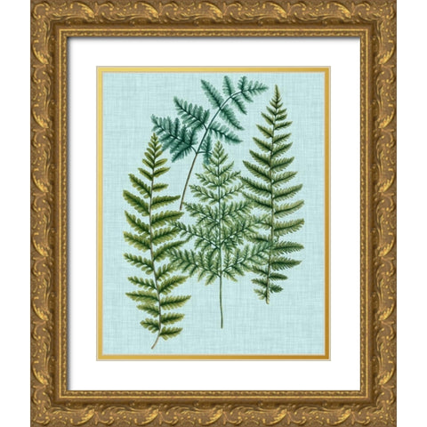 Spa Ferns II Gold Ornate Wood Framed Art Print with Double Matting by Weinmann