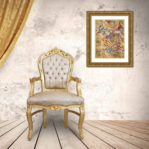 Marbleized I Gold Ornate Wood Framed Art Print with Double Matting by Vision Studio