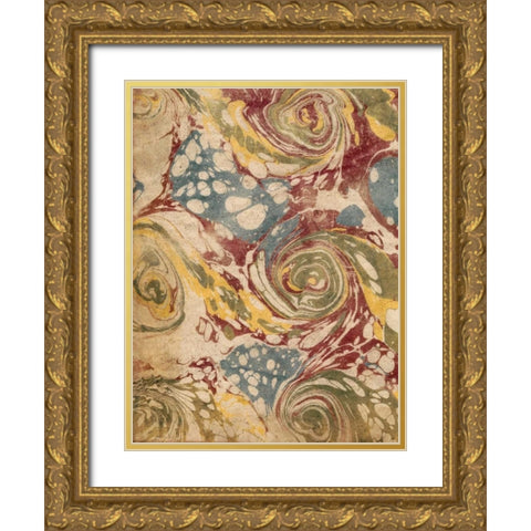 Marbleized I Gold Ornate Wood Framed Art Print with Double Matting by Vision Studio