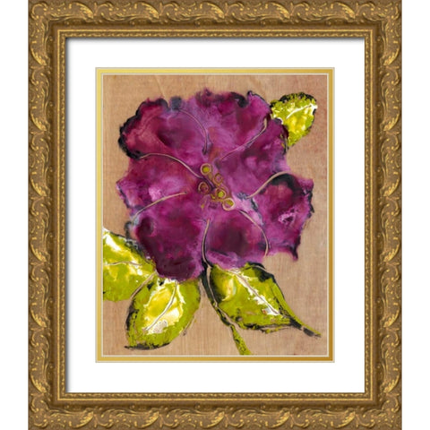 Camellia Passion I Gold Ornate Wood Framed Art Print with Double Matting by Ludwig, Alicia
