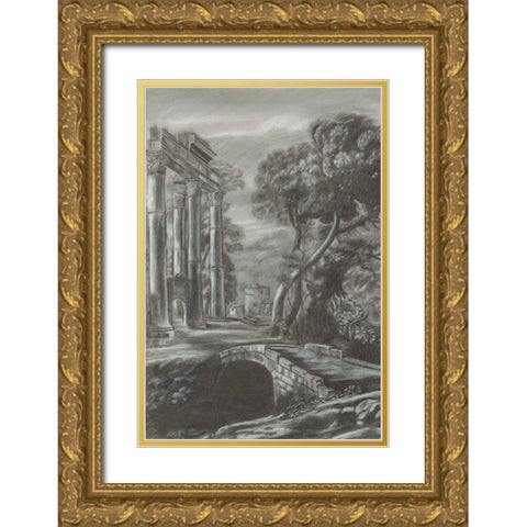 Classical Landscape Triptych I Gold Ornate Wood Framed Art Print with Double Matting by Naomi McCavitt