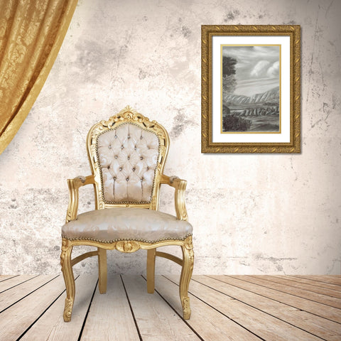 Classical Landscape Triptych II Gold Ornate Wood Framed Art Print with Double Matting by Naomi McCavitt