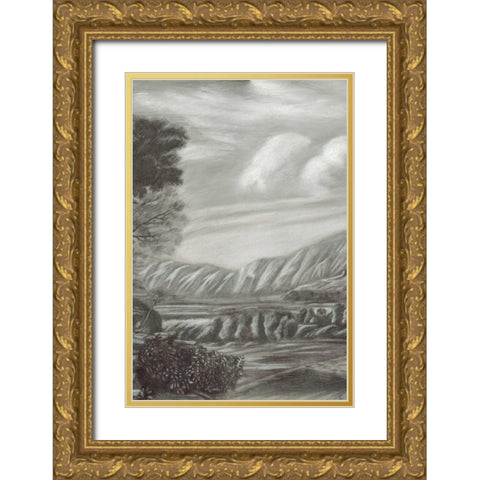 Classical Landscape Triptych II Gold Ornate Wood Framed Art Print with Double Matting by Naomi McCavitt