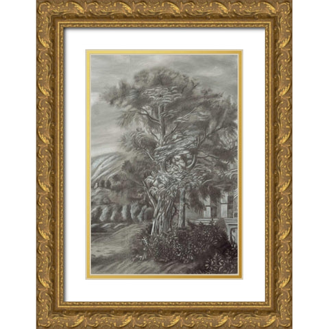 Classical Landscape Triptych III Gold Ornate Wood Framed Art Print with Double Matting by Naomi McCavitt