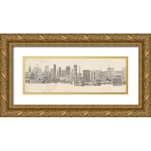 Neutral City Sounds Gold Ornate Wood Framed Art Print with Double Matting by Chandler, Sharon