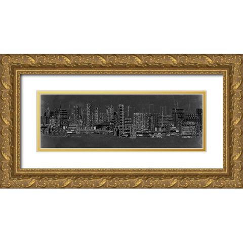 City Sounds at Night Gold Ornate Wood Framed Art Print with Double Matting by Chandler, Sharon