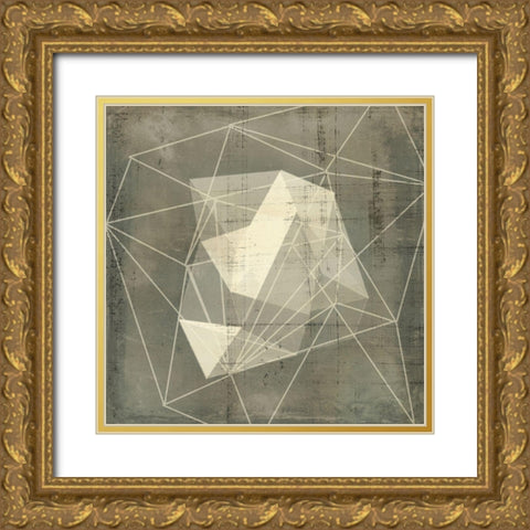 Geomolecule Blueprint I Gold Ornate Wood Framed Art Print with Double Matting by Goldberger, Jennifer