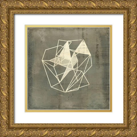 Geomolecule Blueprint IV Gold Ornate Wood Framed Art Print with Double Matting by Goldberger, Jennifer