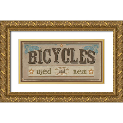 Bike Shop IV Gold Ornate Wood Framed Art Print with Double Matting by Vess, June Erica