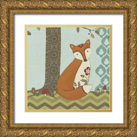 Forest Whimsy III Gold Ornate Wood Framed Art Print with Double Matting by Vess, June Erica