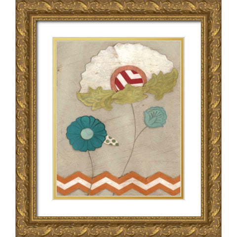Petal Patterns II Gold Ornate Wood Framed Art Print with Double Matting by Vess, June Erica