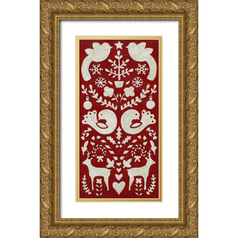 Christmas Joy II Gold Ornate Wood Framed Art Print with Double Matting by Zarris, Chariklia