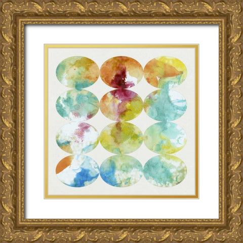 Merging Color II Gold Ornate Wood Framed Art Print with Double Matting by Goldberger, Jennifer