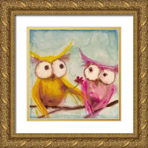 Hoos Smitten Gold Ornate Wood Framed Art Print with Double Matting by Quin, Marabeth