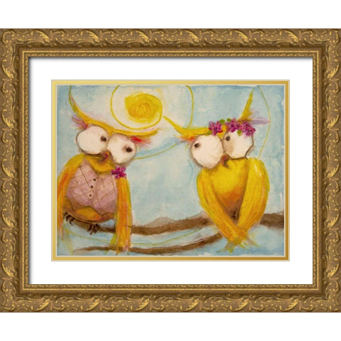 Hoos Branch for Two Gold Ornate Wood Framed Art Print with Double Matting by Quin, Marabeth