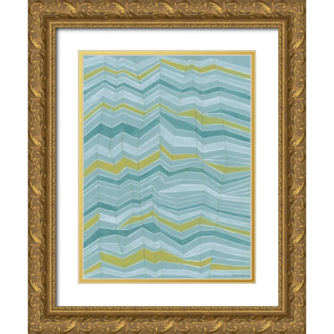 Tectonic Stripes I Gold Ornate Wood Framed Art Print with Double Matting by Lam, Vanna