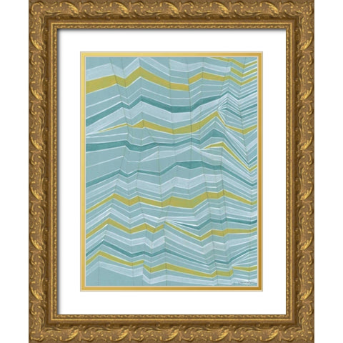 Tectonic Stripes II Gold Ornate Wood Framed Art Print with Double Matting by Lam, Vanna