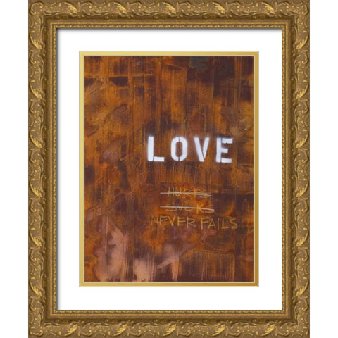 Love Never Fails I Gold Ornate Wood Framed Art Print with Double Matting by Youngstrom, Kent