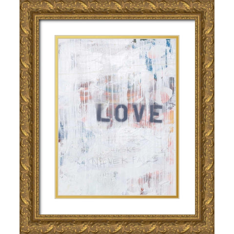 Love Never Fails II Gold Ornate Wood Framed Art Print with Double Matting by Youngstrom, Kent
